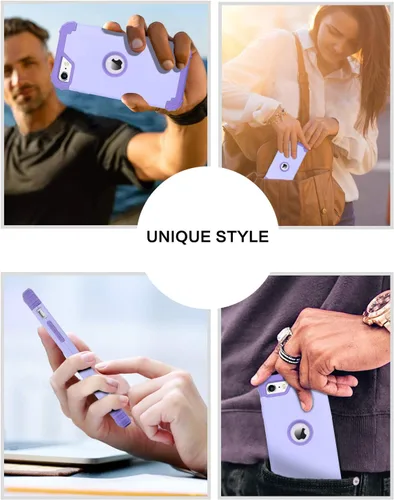 Vista 6 de BENTOBEN Funda para iPhone SE 2022 y iPhone SE 2020, resistente 3 en 1, cuerpo completo, resistente, a prueba de golpes, híbrida de policarbonato