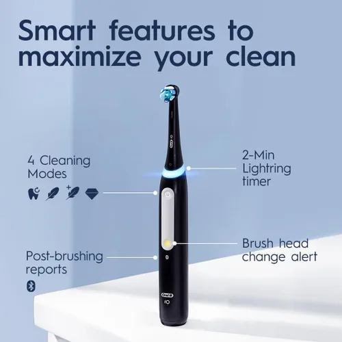 Vista 4 de Oral-B iO Series 4 Cepillo de dientes eléctrico con (1) cabezal de cepillo, recargable, negro