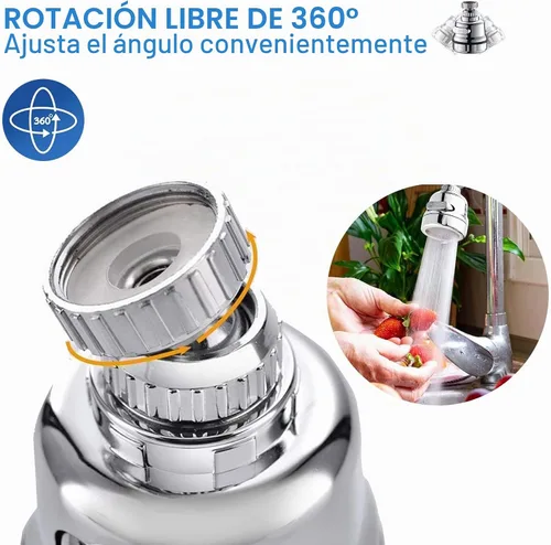 Vista 3 de Cabezal rociador de grifo, accesorio extensor de grifo giratorio 360