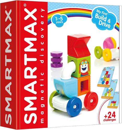 Vista 3 de SmartMax My First Build and Drive - Juego de vehículo magnético de construcción STEM para edades de 1 a 5 años