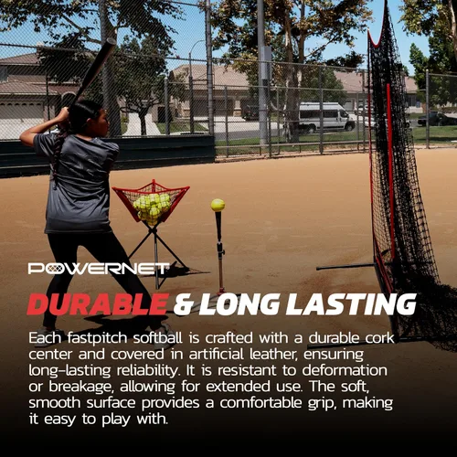 Vista 5 de PowerNet Softball Batting Practice Equipment - Bucket of 11" & 12" Softballs, Weighted & Flexi Balls, Crushers