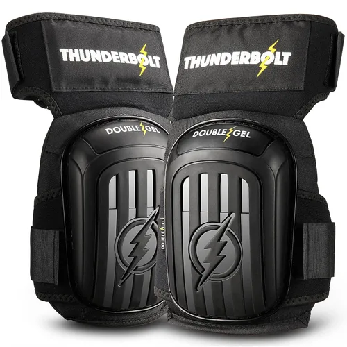 Vista 10 de Rodilleras Thunderbolt para Hombres de Construcción, Rodilleras de Trabajo para Hombres y Mujeres con Doble Gel para Jardinería, Colocación