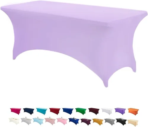 Vista 50 de Peomeise - Funda de mesa de elastano de 4 pies, mantel rectangular elástico de elastano (verde manzana, 4 pies)