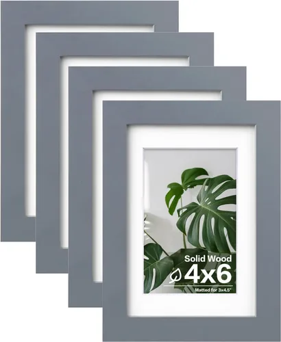 Vista 41 de Egofine - Marcos de fotos de 4 x 6 pulgadas (4 unidades) cubiertos por plexiglás, para fotos de 3 x 4.5 pulgadas / 3.5 x 5 pulgadas con paspartú