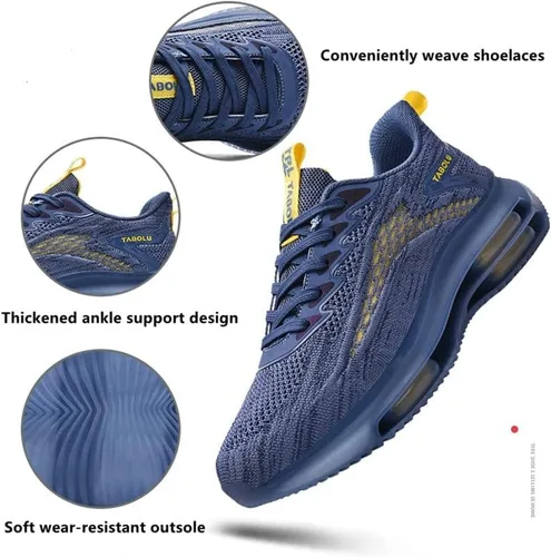Vista 4 de HEYDEZHI Zapatillas transpirables casuales con doble amortiguación de aire, zapatillas de plataforma para hombre, zapatos Ztigerz, zapatos de malla
