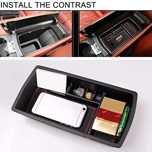 Vista 7 de Caja de almacenamiento para reposabrazos central de automóvil, organizador de consola central, caja de almacenamiento, bandeja para Peugeot 3008 GT