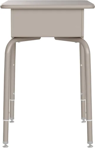 Vista 7 de Flash Furniture Billie - Escritorio para estudiantes – Escritorio escolar de granito gris – Marco de metal plateado – 24 pulgadas de ancho x 18
