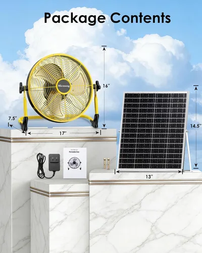Vista 7 de Ventilador de suelo portátil de 14 pulgadas, ventilador de campamento inalámbrico para exteriores, ventilador recargable de larga duración