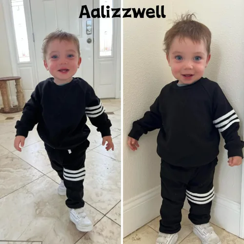 Vista 3 de Aalizzwell Sudadera para bebés niños y niñas de 0 a 24 meses