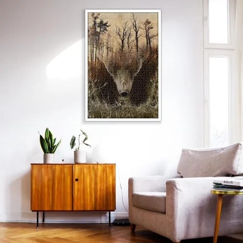 Vista 7 de WOZUIBAN Rompecabezas clásico para adultos, rompecabezas de madera de 1000 piezas, rompecabezas de madera, mapa del bosque, oso, decoración moderna