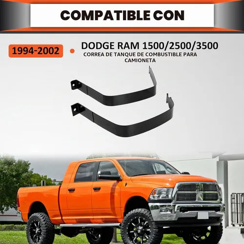 Vista 2 de Nuevas correas para tanque de combustible 26 o 35 galones, juego de dos para camioneta pickup Dodge Ram 1994-2002