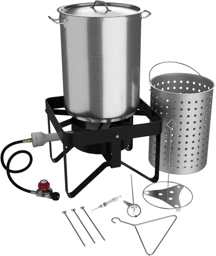 Vista 6 de Kit de freidora de pavo de aluminio de lujo de 30 cuartos de galón - 55,000 BTU
