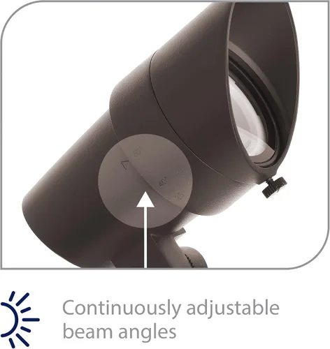 Vista 4 de WAC Iluminación de paisaje, luz LED de 12 V de tamaño pequeño con ángulo de haz ajustable y control de brillo integral, 50-420 lúmenes, 3000 K