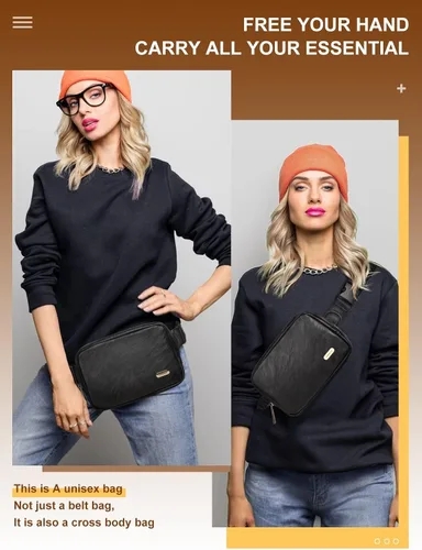 Vista 2 de Mini riñonera unisex, Negro -, Bolsa de cinturón