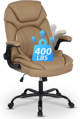 Vista 12 de Silla ergonómica de escritorio de oficina con brazos abatibles de apoyo trasero, cómoda silla de oficina ejecutiva, color negro