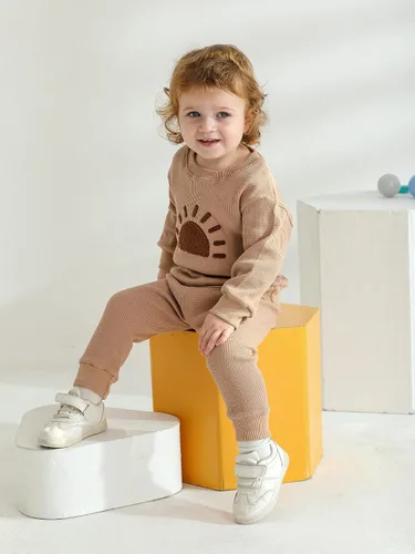 Vista 37 de Ropa de bebé niño niño manga larga con estampado de oso + pantalones deportivos
