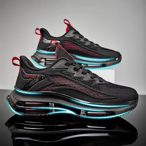 Vista 5 de WENOREG Ztigerz - Zapatos deportivos de malla para hombre, con amortiguación de aire, ortopédicos de viaje, con cordones, ligeros, antideslizantes