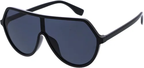 Vista 2 de zeroUV - Gafas de sol de gran tamaño con escudo geométrico contemporáneo, 2.480in