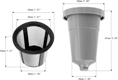 Vista 4 de Taza K reutilizable con filtro inferior, cápsulas de café ecológicas de malla de acero