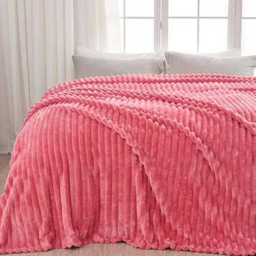 Vista 25 de NEWCOSPLAY Manta de Tiro Súper Suave Aqua Franela Sedosa Premium Forro Polar Jacquard Acanalado 3D Ligero Manta de Cama Uso en Todas las Estaciones