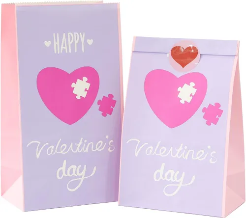 Vista 5 de Artseen Bolsas de papel de recuerdo de fiesta para fiestas y celebraciones, bolsas de papel tratadas de 5.10 x 3.10 x 9.4 pulgadas (24 unidades)