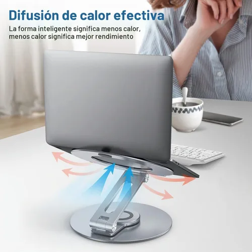 Vista 9 de OMOTON Soporte ajustable para computadora portátil para escritorio, base gris (coolgrey)
