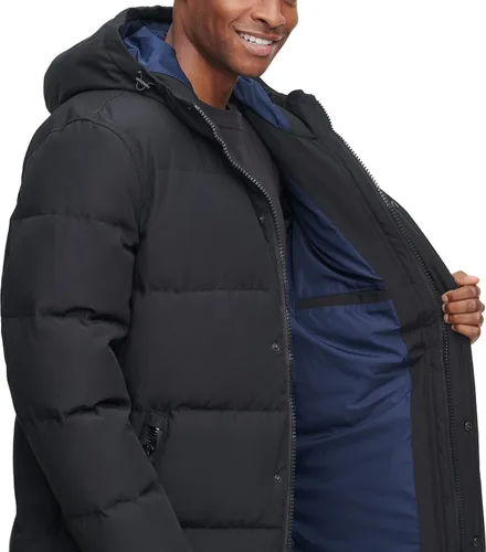 Vista 6 de DKNY Chaqueta de parka extra larga con capucha Arctic Cloth para hombre
