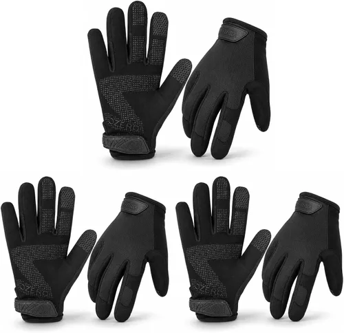 Vista 7 de OZERO Work Gloves Men Women, Mechanic Gloves with Touchscreen Grip, Synthetic Leather Palm, Breathable Flex Fit, EN388 Tested
