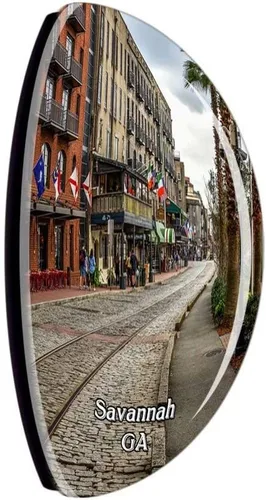 Vista 2 de Savannah Georgia Old Town USA Magnet Travel Souvenir 3D Crystal Glass Collection Gift Refrigerator Sticker