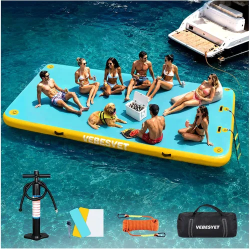 Vista 11 de Plataforma flotante inflable del muelle con la escalera suave Gris claro+negro