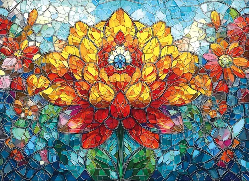 Vista 23 de MINIWAN Rompecabezas de 1000 piezas de arte de papel con plumas 3D para jardín de flores 27.5 x 19.7 pulgadas, letras en la parte posterior
