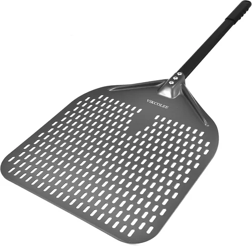 Vista 11 de Pala de Pizza Giratoria, 8 Pulgadas con Mango de 25 Pulgadas Pala de Pizza Giratoria Redonda, Espátula de Pizza Giratoria de Aluminio Anodizado