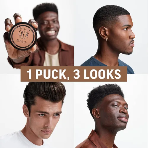 Vista 5 de American Crew Pomada para cabello de hombre, como gel para el cabello con fijación media y alto brillo, tamaño de viaje, set de regalo en dúo