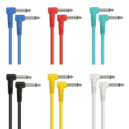 Vista 11 de AxcessAbles - Cables de conexión para guitarra TS de ángulo recto a ángulo recto de 1/4 pulgadas (3 pulgadas, paquete de 6) Cables de instrumentos
