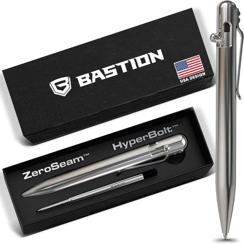 Vista 9 de BASTION® Bolígrafo de Acción de Cerrojo de Lujo, Bolígrafo Profesional Duradero con Punta Fina, Bolígrafo EDC, Bolígrafo Recargable de Tinta