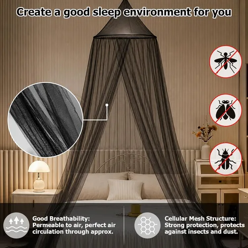 Vista 2 de Dosel de Cama con Luces, Dosel de Cama para Niñas Princesa con Estrellas Luminosas, Cortinas de Cama con Dosel para Camas de Individual a King