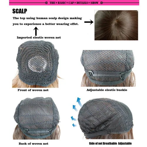 Vista 5 de Peluca de pelo completo unisex suave abultada lisa para cosplay, disfraz de anime, Negro
