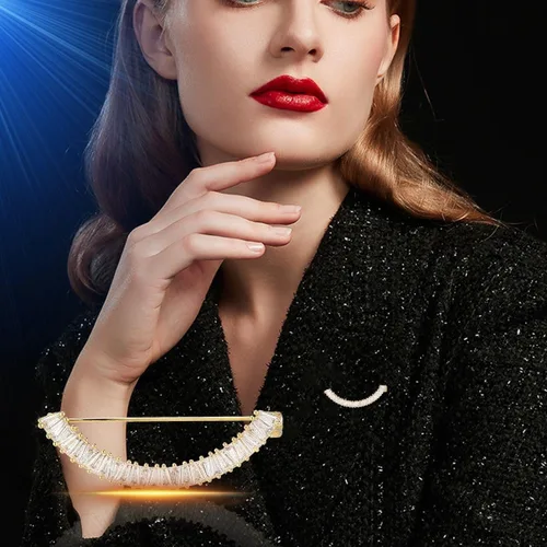 Vista 6 de Broche elegante para mujer, diseño vintage, dorado, floral, para mujer, disfraz de dama