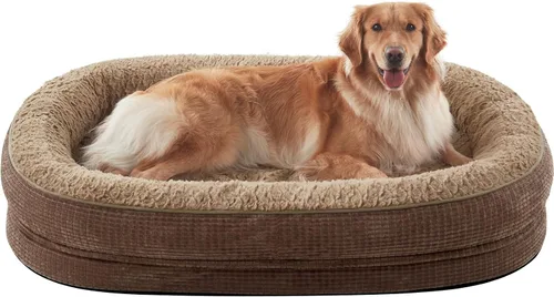 Vista 26 de JOEJOY Cama ortopédica para perros medianos, cama para mascotas de espuma viscoelástica con laterales de refuerzo, forro impermeable, funda