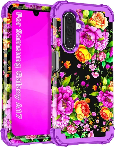 Vista 38 de Hekodonk Funda para Galaxy A17 5G, tres capas de protección resistente a prueba de golpes, plástico duro+silicona suave, funda protectora de cuerpo