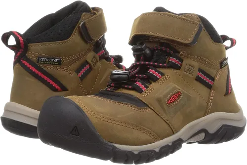 Vista 7 de KEEN Botas de senderismo unisex Ridge Flex de altura media de cuero impermeables para niños
