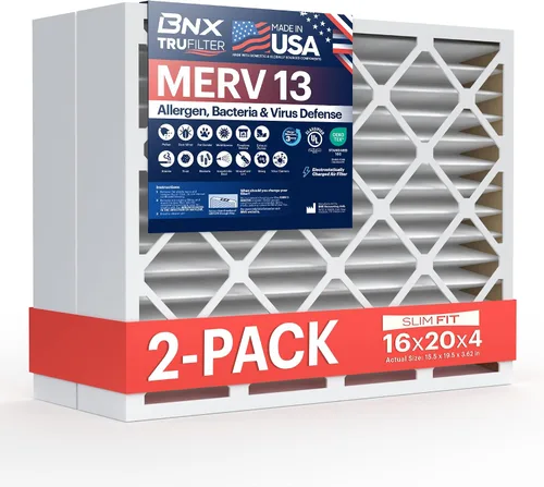 Vista 12 de BNX TruFilter - Filtro de aire para horno de CA MERV 13 de 16 x 20 x 1 pulgadas (paquete de 2) - Fabricado en Estados Unidos - Filtros de aire