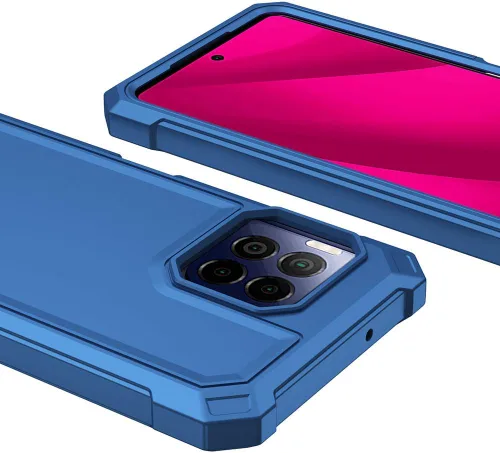 Vista 5 de Funda para T-Mobile Revvl 7 Pro 5G con protector de pantalla, protección de cuerpo completo, parte trasera de policarbonato suave, protección