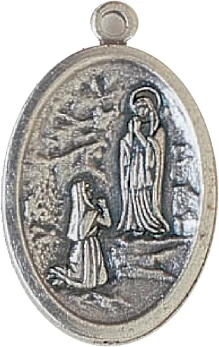 Vista 18 de Medallas religiosas con anillo Comprar 100 piezas - Acabado de buey de plata - 100% fabricado en Italia - No China NO NO hay copia Bernadette.