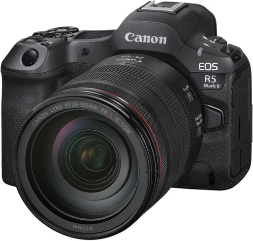 Vista 3 de Cámara sin espejo Canon EOS R5 Mark II con lente RF24-105mm F4 L is USM, sensor retroiluminado de fotograma completo, 45MP, video 8K