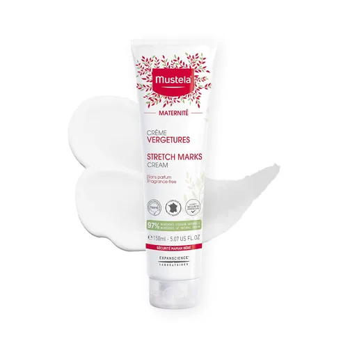 Vista 3 de Mustela Juego de estrías de maternidad – Cuidado natural de la piel del embarazo – Contiene estrías crema y aceite del vientre – Verificado por EWG