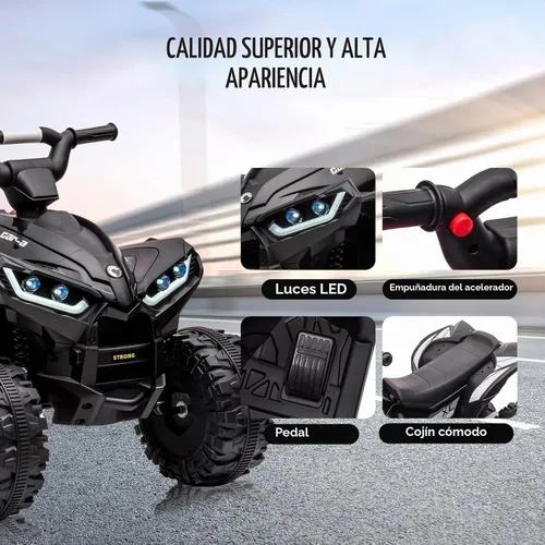 Vista 6 de GarveeLife - Vehículo eléctrico de 12 V para niños de 3 a 8 años Negro
