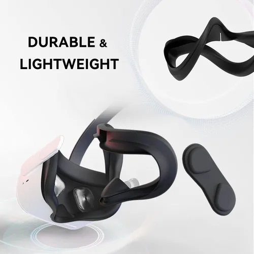 Vista 8 de CNBEYOUNG VR Face Cover and Lens Cover Compatible with Quest 2, Sweatproof Silicone Face Pad Mask & Face Cushion for Quest 2 VR Headset, Washable