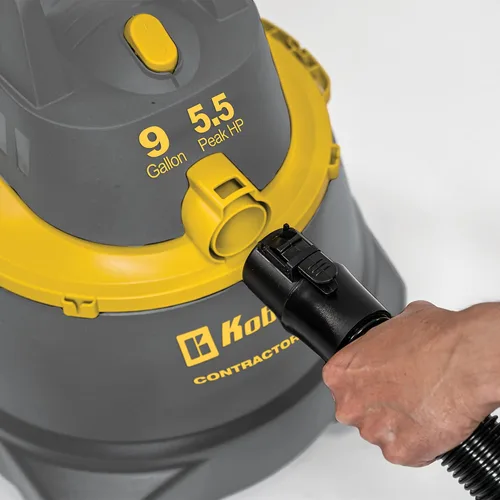 Vista 3 de Koblenz Aspiradora en seco y húmedo para contratistas, aspiradora para lugares de trabajo, 9.0 galones/5.5 HP potente aspiradora para suciedad seca