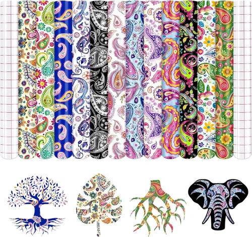 Vista 13 de Vinilo adhesivo permanente con estampado de animales africanos, 12 hojas de 12 x 10 pulgadas para manualidades de vasos Estampado De Animales -12